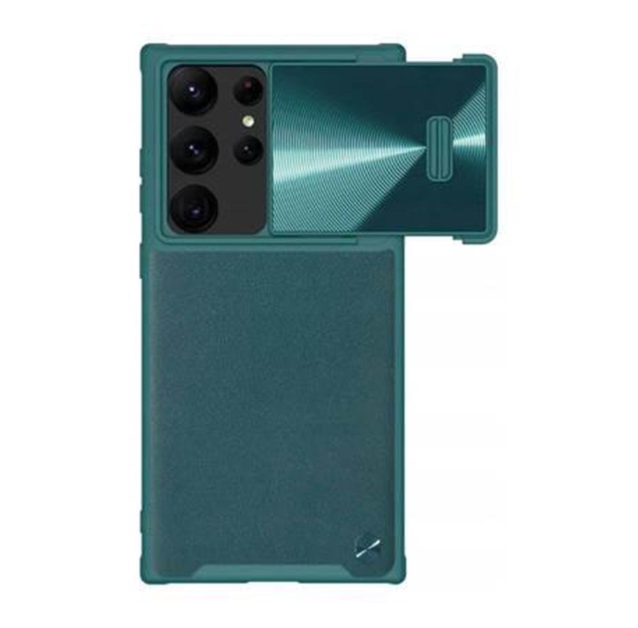 Mobil - Deksel og etui - Nillkin CamShield Leather S case for Samsung Galaxy S23 Ultra (Exuberant Green) - 6902048258235