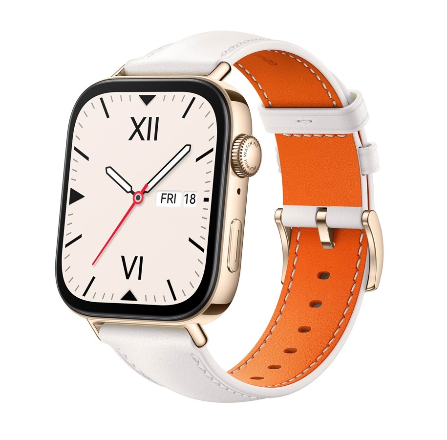 Smartklokke, Smartwatch & Sportsklokke - Huawei Watch FIT 3 - Perlehvitt lær - 55020CEH