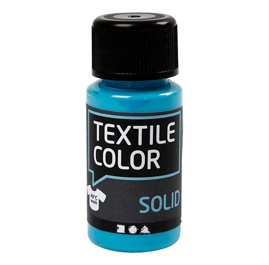 Kreative leker - Creativ Company Textile Color Opaque Textile Paint - Turquoise Blue 50ml - 34221
