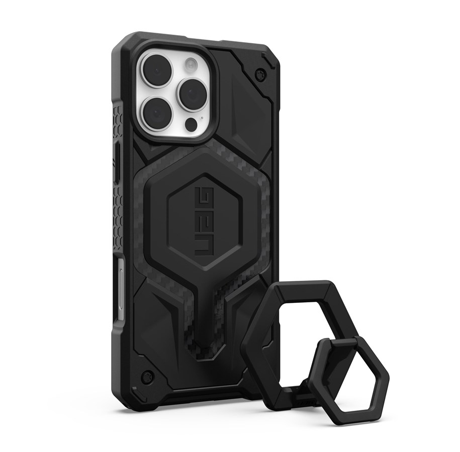 Mobil - Deksel og etui - UAG Monarch Pro Magsafe Carbon Fiber/Black Stand - iPhone 16 Pro Max - 1144571BV01