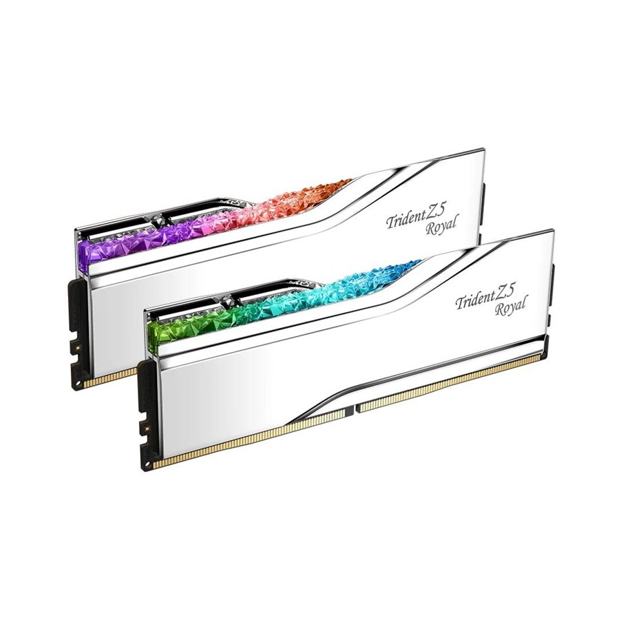RAM - G.Skill Trident Z5 Royal DDR5-8400 - 48GB - CL40 - Dual Channel (2 pcs) - Intel XMP - Sølv med RGB - F5-8400J4052G24GX2-TR5S