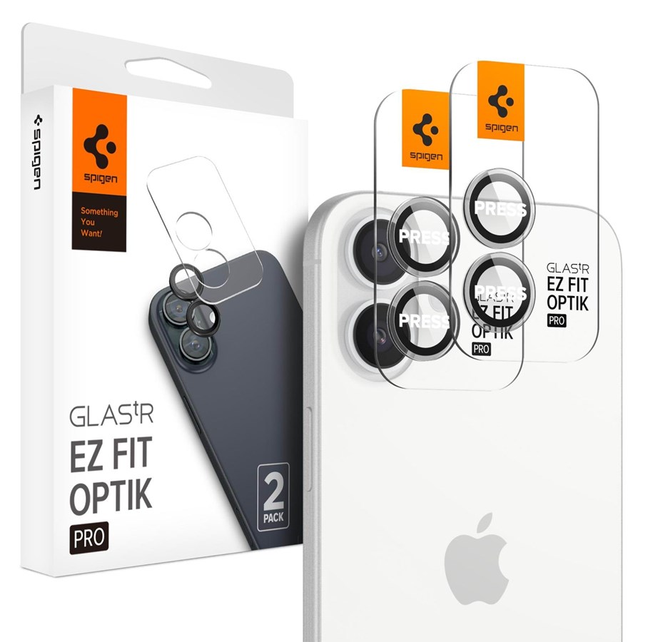 Mobil - Beskyttelsesglass - Spigen Glass tR EZ Fit Optik Pro 2 Pack - crystal clear - iPhone 17/16 / 16 Plus - AGL08531
