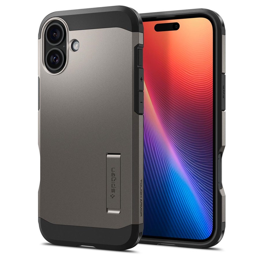 Mobil - Deksel og etui - Spigen Tough Armor MagSafe - Gunmetal - iPhone 16 - ACS08215