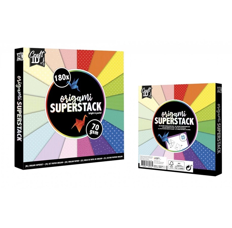 Arts & Crafts - Tilbehør - Creative Craft Group Origami Superpack 70 g. 15*15cm 180 - CR0045/GE