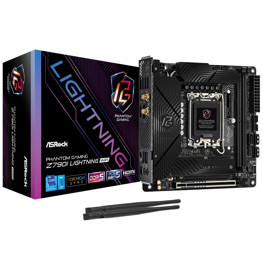 Hovedkort - ASRock Z790I PG LIGHTNING WIFI Hovedkort - Intel Z790 - Intel LGA1700 - DDR5 RAM - Mini-ITX - 90-MXBNM0-A0UAYZ