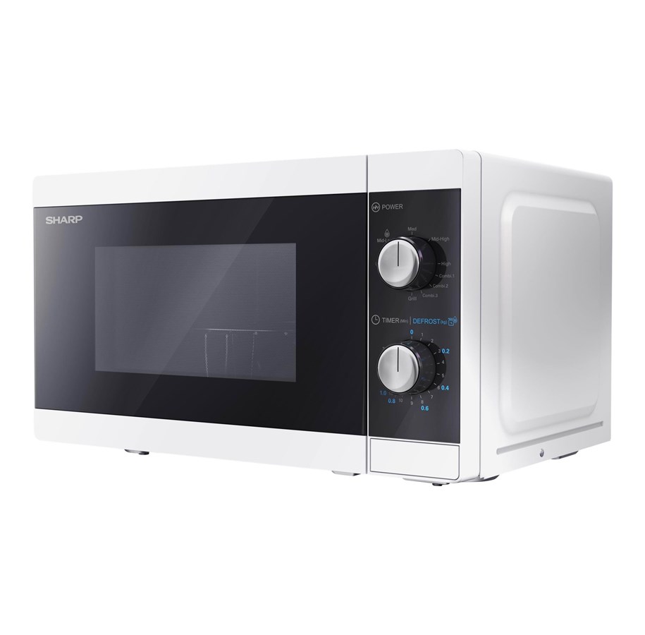 Mikrobølgeovn - Sharp YC-MG01E-W - microwave oven with grill - freestanding - white/black - YC-MG01E-W