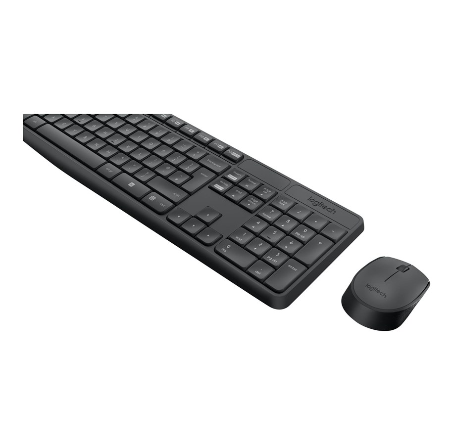 Tastatur - Logitech MK235 - keyboard and mouse set - English - Europe Input Device - Tastatur & Mussett - Engelsk - Grå - 920-007915