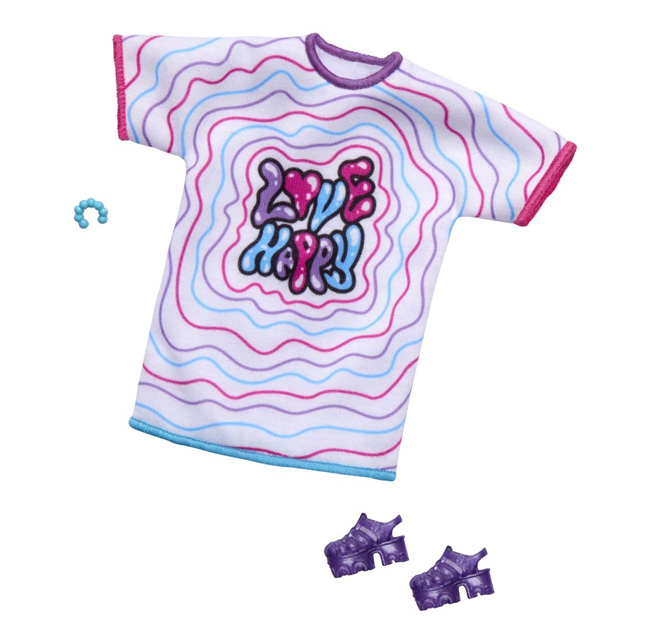 Dukker & Tilbehør - Barbie Fashions Love Happy T-shirt - HRH38