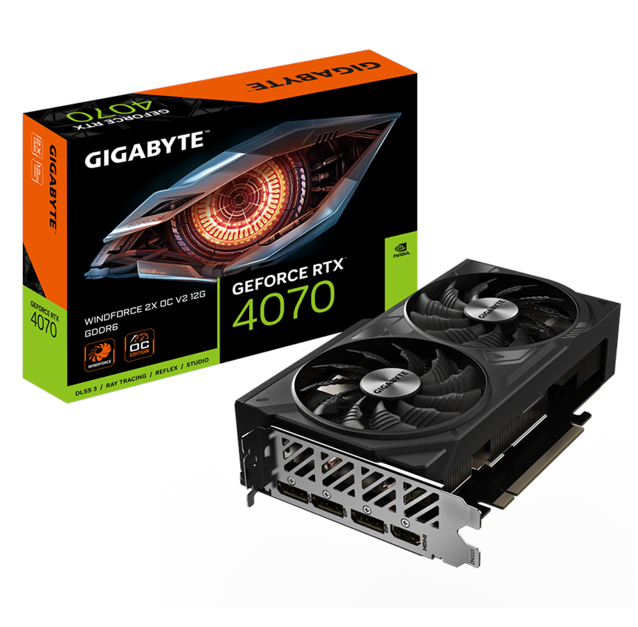 Grafikkort - GIGABYTE GeForce RTX 4070 WindForce 2 V2 OC - 12GB GDDR6 RAM - Grafikkort - GV-N4070WF2OCV2-12GD