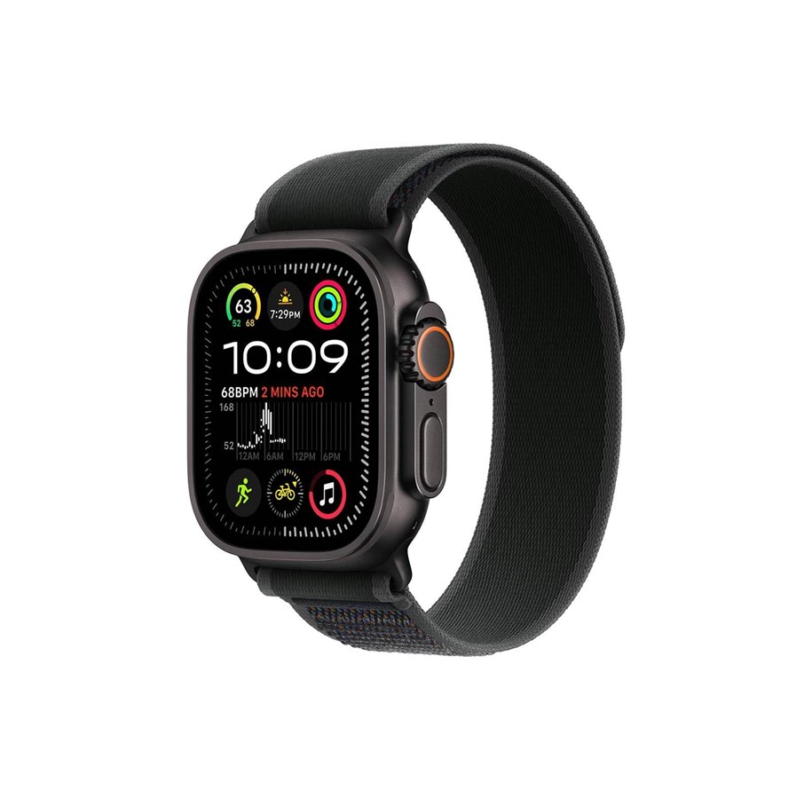 Smartklokke, Smartwatch & Sportsklokke - Apple Watch Ultra 2 GPS + Cellular 49mm - Black Titanium Case with Black Trail Loop - M/L - MX4V3DH/A