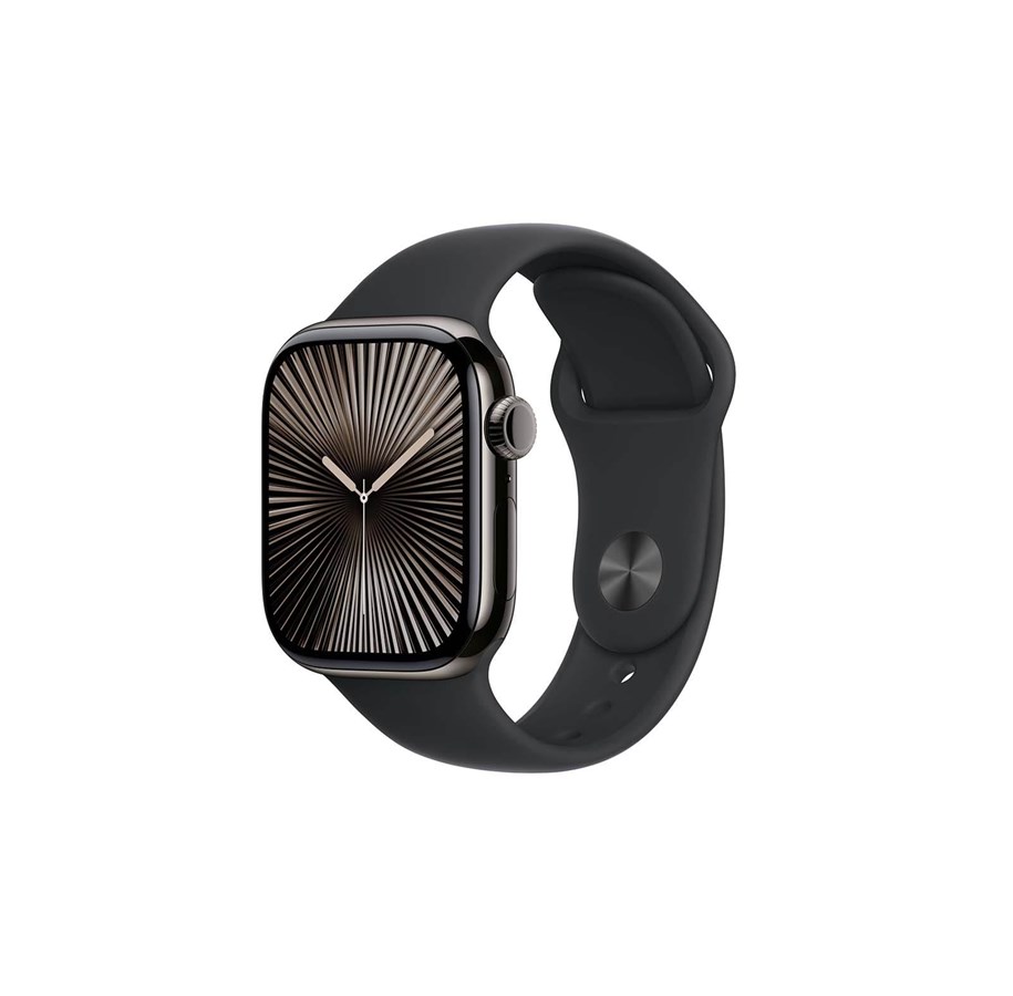 Smartklokke, Smartwatch & Sportsklokke - Apple Watch Series 10 GPS + Cellular 42mm - Slate Titanium Case with Black Sport Band - M/L - MWXH3QN/A