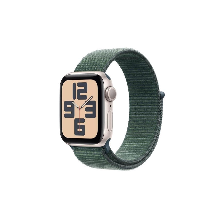Smartklokke, Smartwatch & Sportsklokke - Apple Watch SE GPS 44mm - Starlight Aluminium Case with Lake Green Sport Loop - MXEW3QN/A