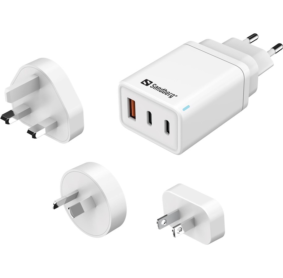 Mobil - Adaptere og ladere - Sandberg 3in1 TravelCharger 65W - 441-59