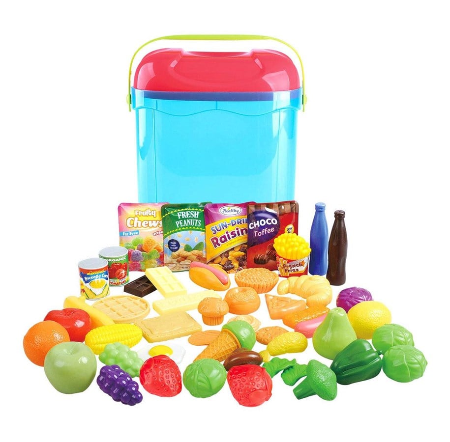 Lekekjøkken & Utstyr - PLAY Toys Food in Storage Box 51pcs. - 3125
