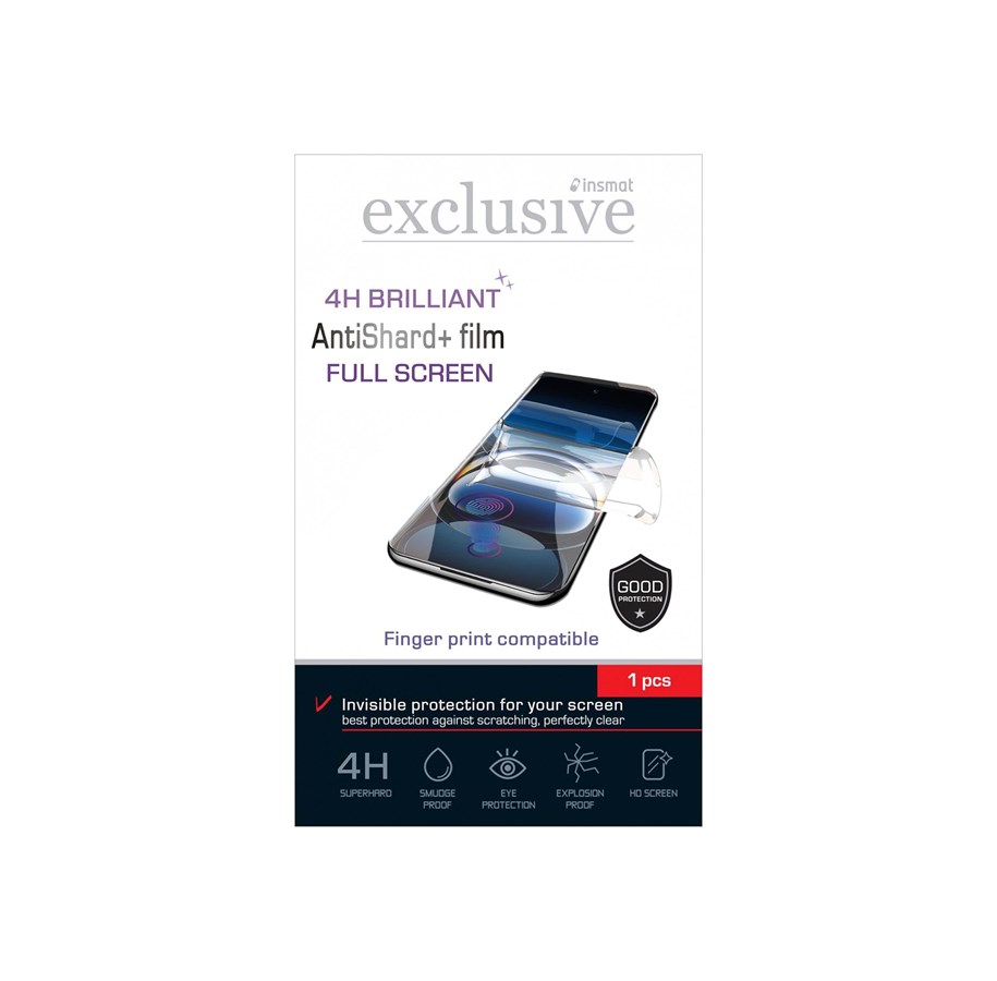 Mobil - Beskyttelsesglass - Insmat Exclusive AntiShard+ - screen protector for mobile phone - full screen - 861-1574
