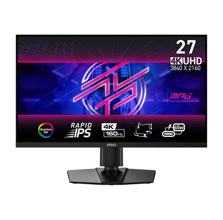 Skjerm - 27" MSI MPG 274URFDE QD - 3840x2160 (4K) - 160Hz - IPS - 65W USB-C - KVM switch - 9S6-3CC29H-260