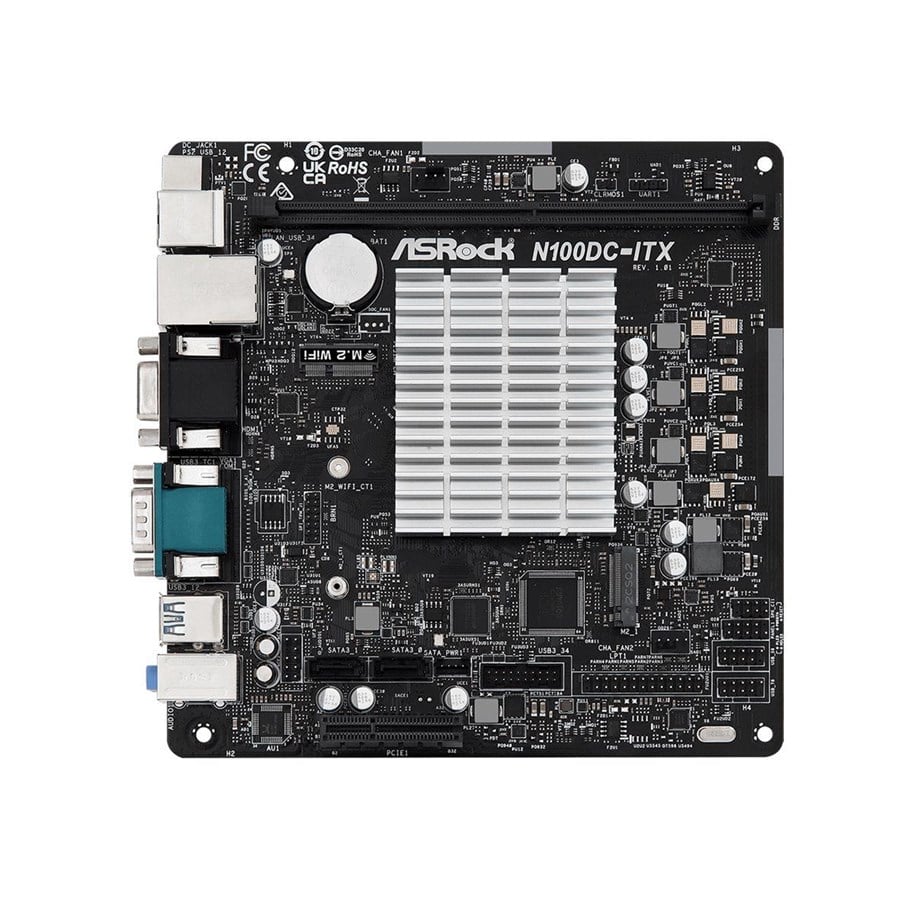 Hovedkort - ASRock N100DC-ITX - motherboard - mini ITX - Intel N-series N100 Hovedkort - socket - DDR4 RAM - Mini-ITX - 90-MXBLM0-A0UAYZ