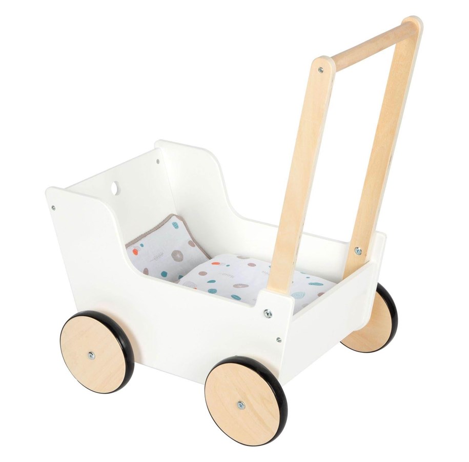 Dukker, Bamser & Utstyr - Small Foot - Wooden Push Doll Carriage Little Button - 12496