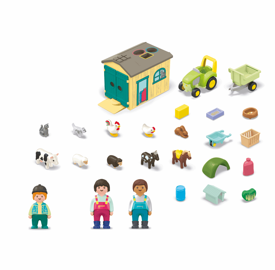 Playmobil - Playmobil Junior - Junior gårdseventyr med traktor, tilhenger og dyrevenner - 71656