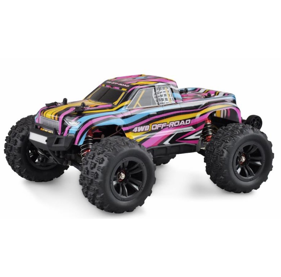 Fjernstyrt - Amewi Hyper GO Monstertruck Brushless 4WD 1:16 RTR Blue/Red - 22628