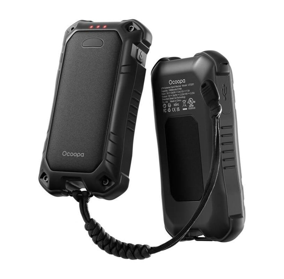 Nødlader - Ocoopa UT4 Extreme Hand Warmer with Powerbank function USB-C Nødlader - Svart - 10000 mAh - UT3201
