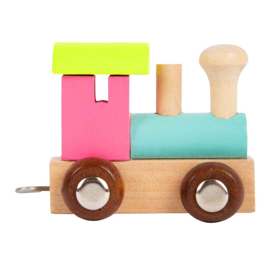 Treleker - Small Foot - Wooden Letter Train Locomotive Colored - 7894