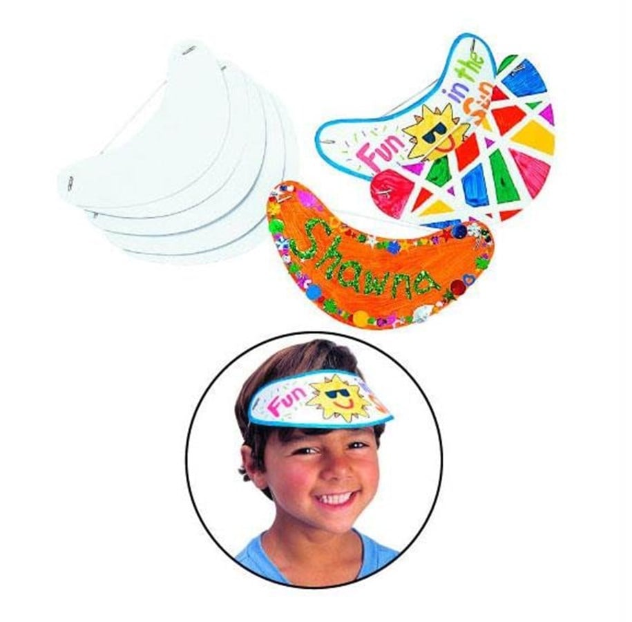 Kreative leker - Colorations - Make and Decorate your own Sun Visor White Set of 24 - CHVISORHA