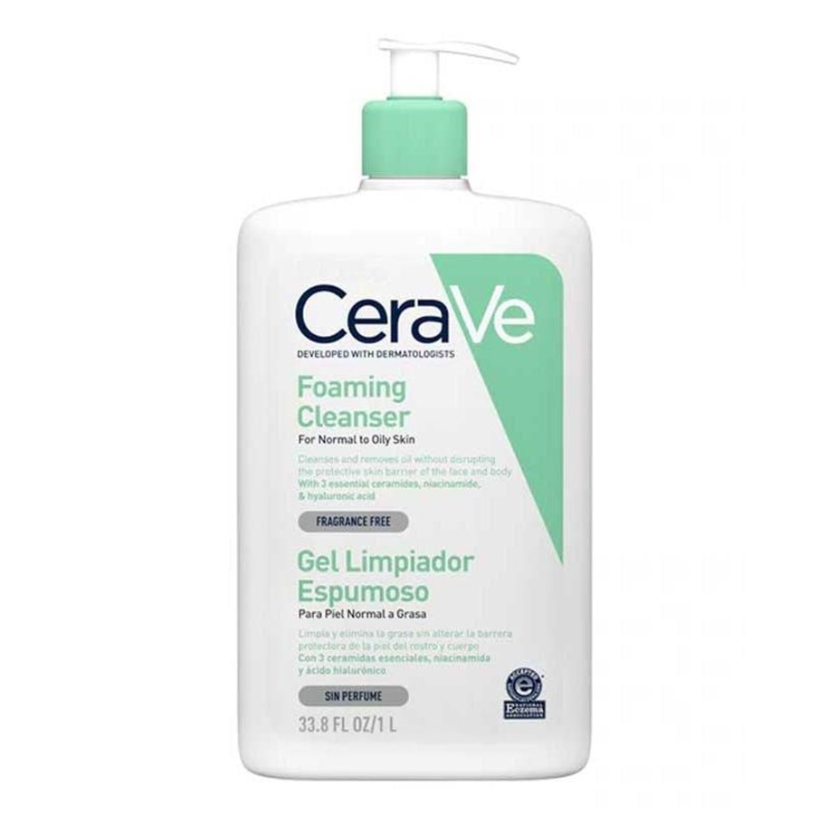 Ansiktspleie - CeraVe Foaming Cleanser 1000ml - Normal to Oily Skin - 3337875598774