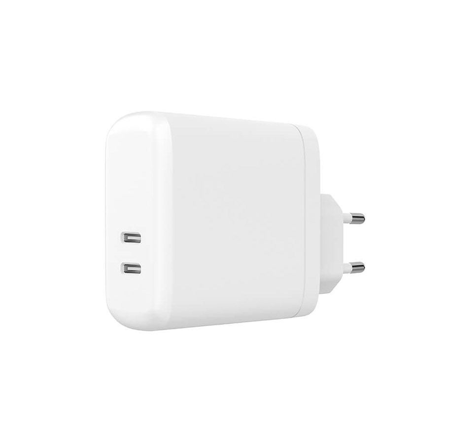 Mobil - Adaptere og ladere - GEAR Charger 220V 2xUSB-C PD 60W - White - 665128