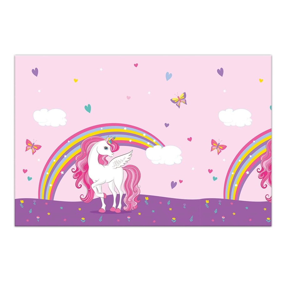Leketøy - Globos Tablecloth Unicorn Rainbow Colors 120x180cm - 93761