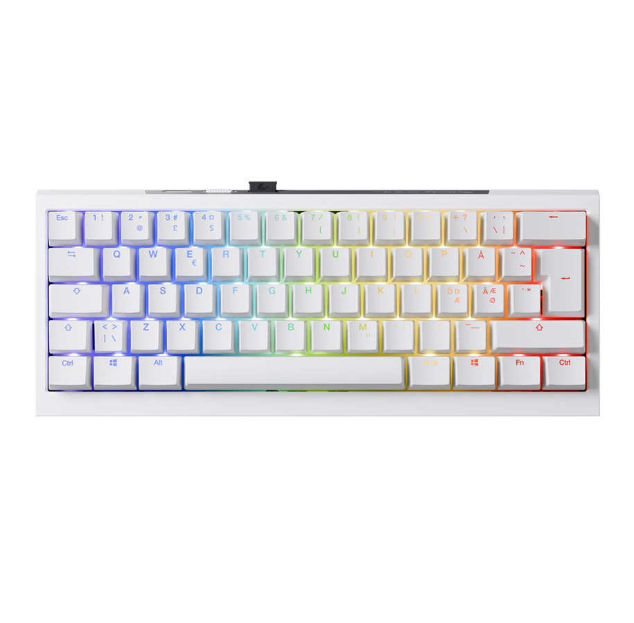 Tastatur - Ducky One X - Mini 60% - Gamingtastatur - Nordisk - Hvit - 394229