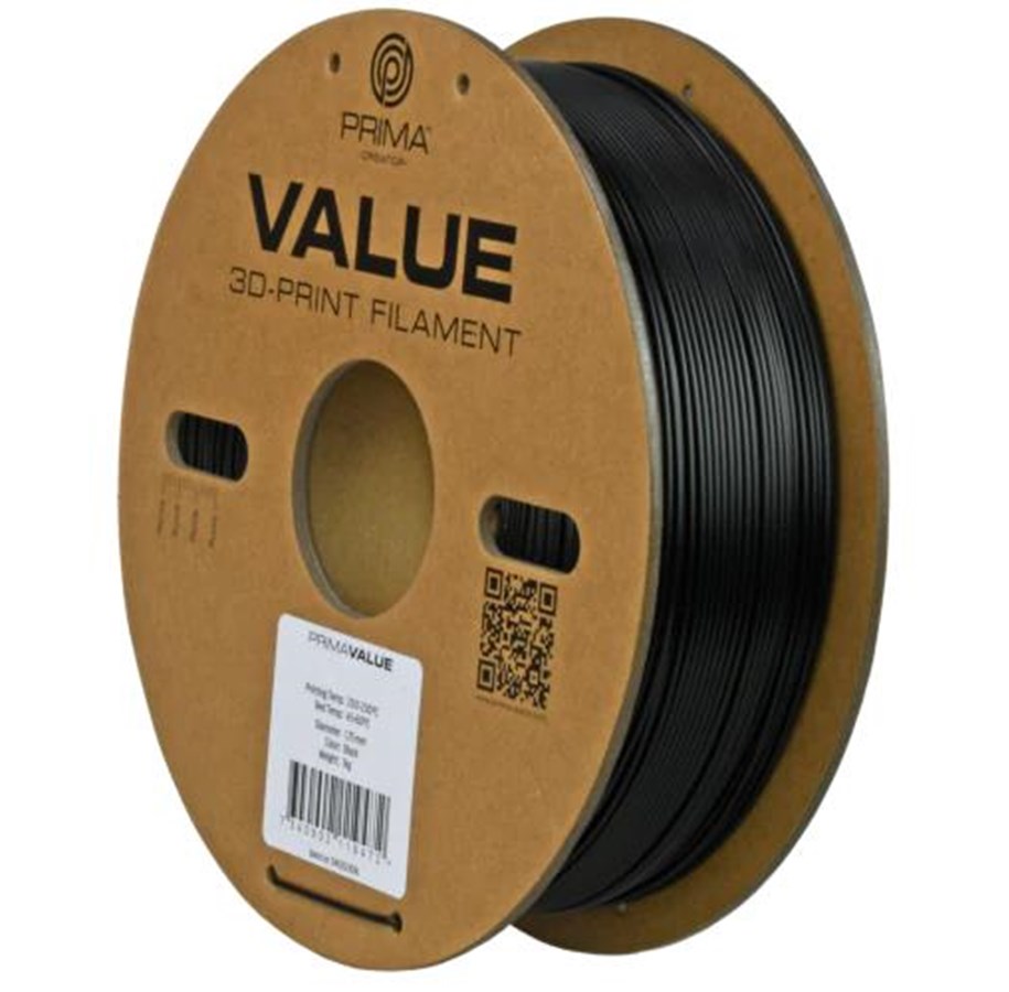 Filament/Resin - 3D-skriver - Prima Value ABS - Black - 2.85mm - 1 kg - PV24-ABS-175-1000-BK