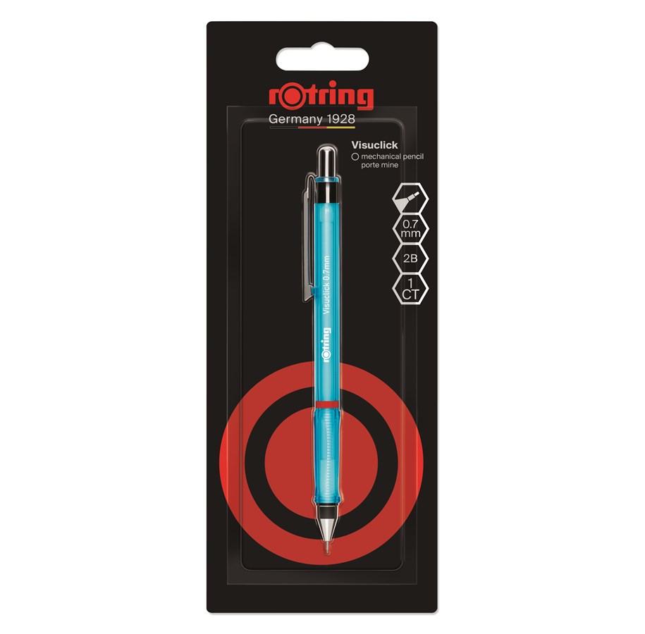 Skrive- & Tegneverktøy - Rotring Visuclick Mechanical Pencil | 2B Lead 0.7 mm | Blue Barrel - 2221237