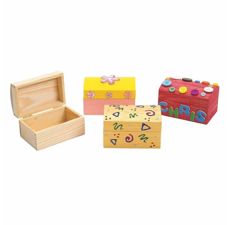 Arts & Crafts - Tilbehør - Colorations - Decorate your own Wooden Treasure Chest Set of 12 - CHLOKBOX