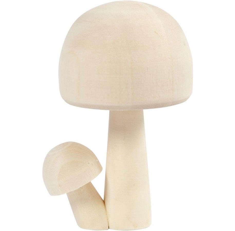 Arts & Crafts - Tilbehør - Creativ Company - Combined Wooden Mushrooms - 56936