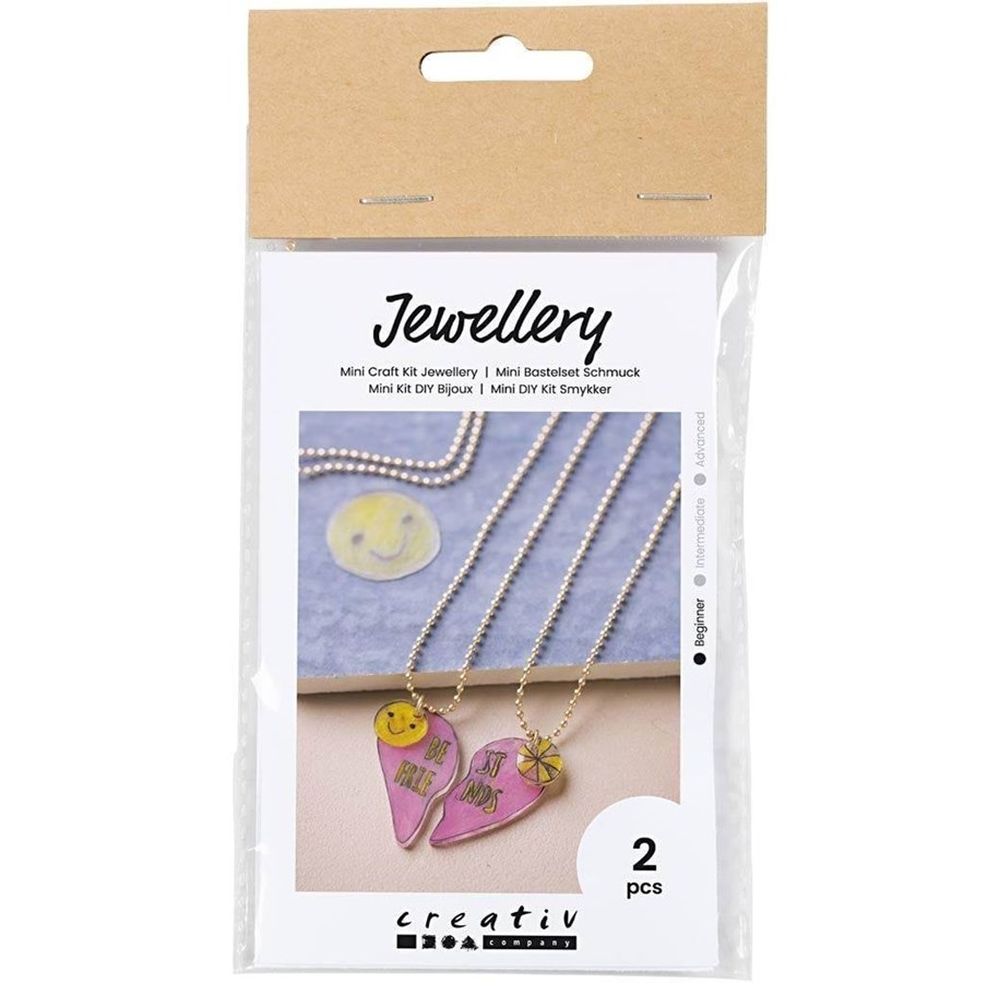 Kreative leker - Creativ Company - Mini Hobbyset Jewelry Friendship Necklaces made of Shrink Film - 977613