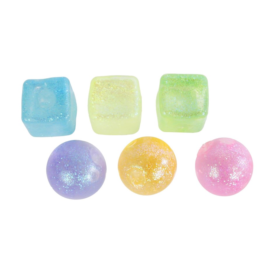 Små gaver til barn - Pocket Money Squeeze Suger ball and square 6cm assorted - 621675