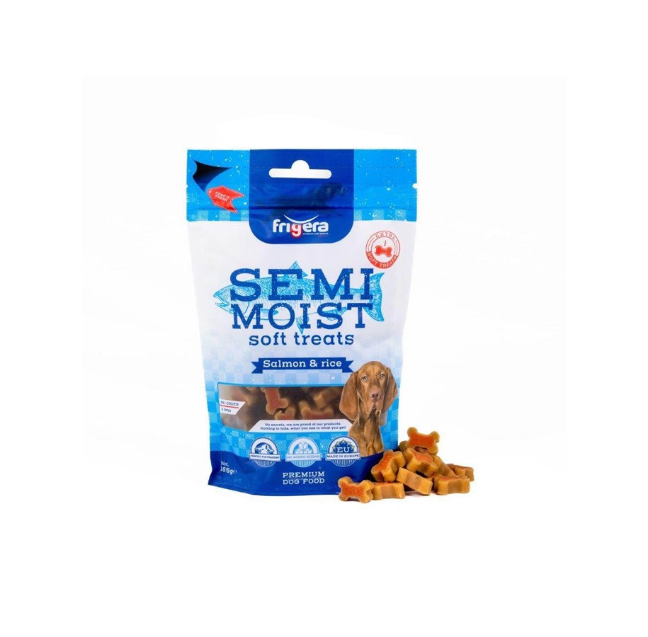 Hund - Frigera - Semi-Moist soft treats  Salmon & Rice 165g - 402285861225