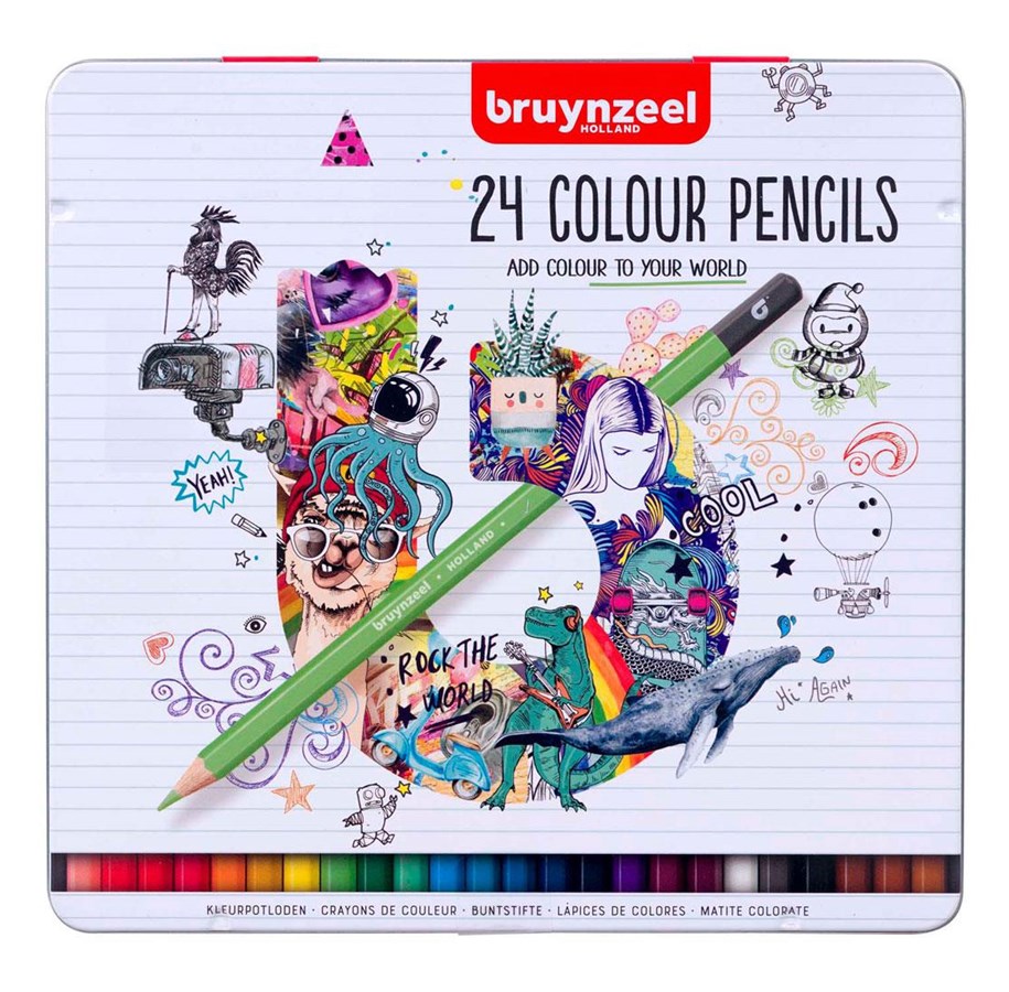 Kreative leker - Bruynzeel Colored Pencils Tin 24 Colors - 60212224