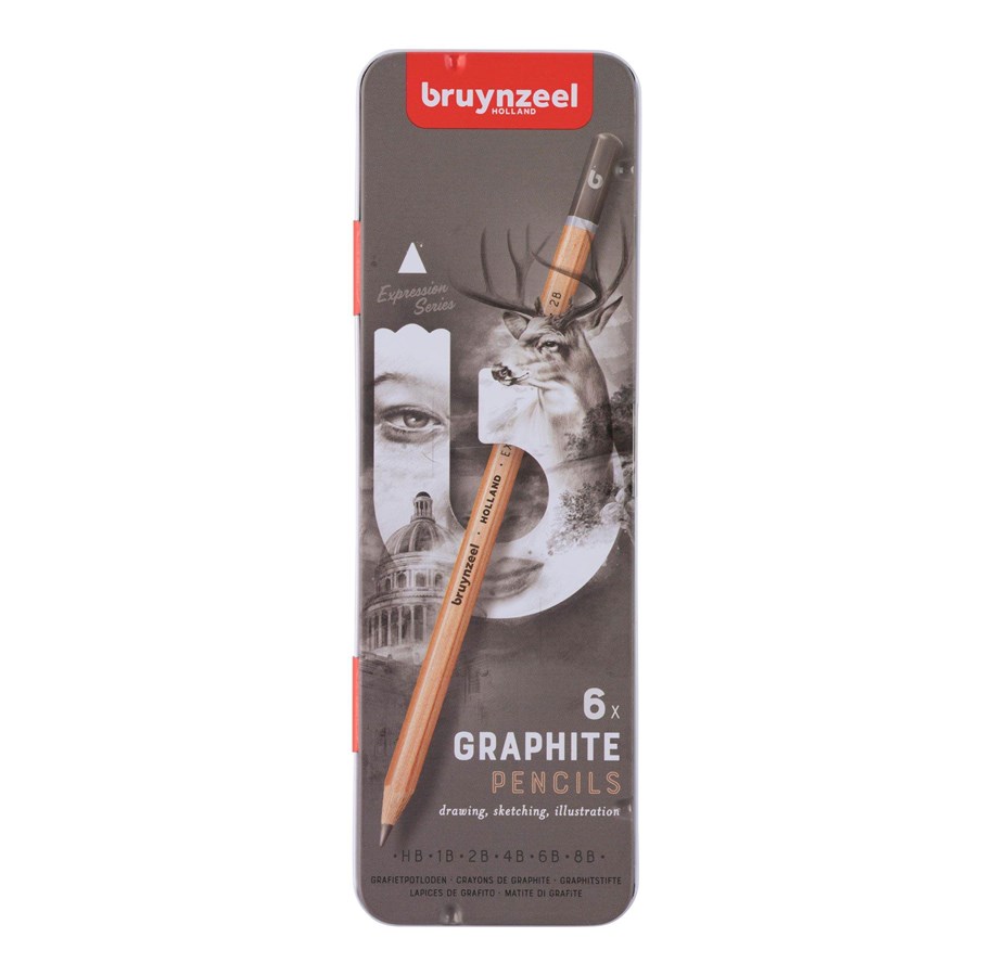 Kreative leker - Bruynzeel Expression Graphite Pencils 6 pcs. - 60311006
