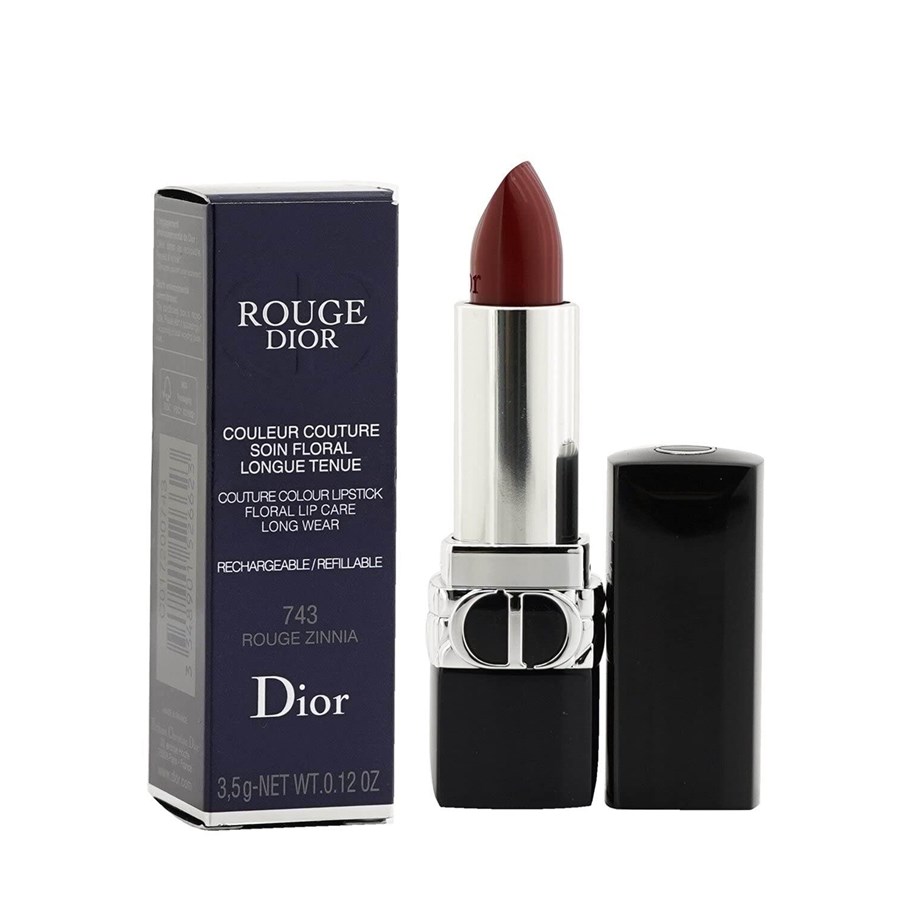 Sminke - Christian Dior Couture Colour Satin Finish Cream Lipstick 743 Rouge Zinnia Refillable 3.5 g - 3348901526623