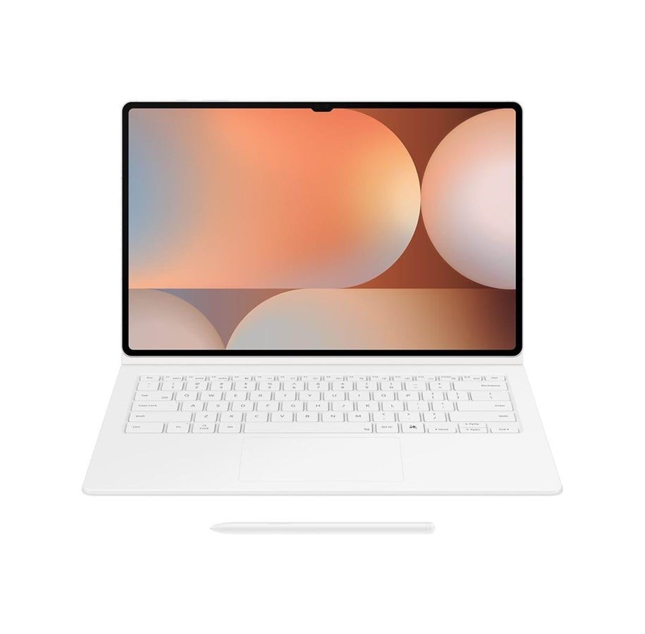 Tastatur - Samsung Galaxy Tab S10 Ultra / Tab S9 Ultra - Book Cover Keyboard - White (English) - Tastatur & Foliosett - Hvit - EF-DX925UWEGWW