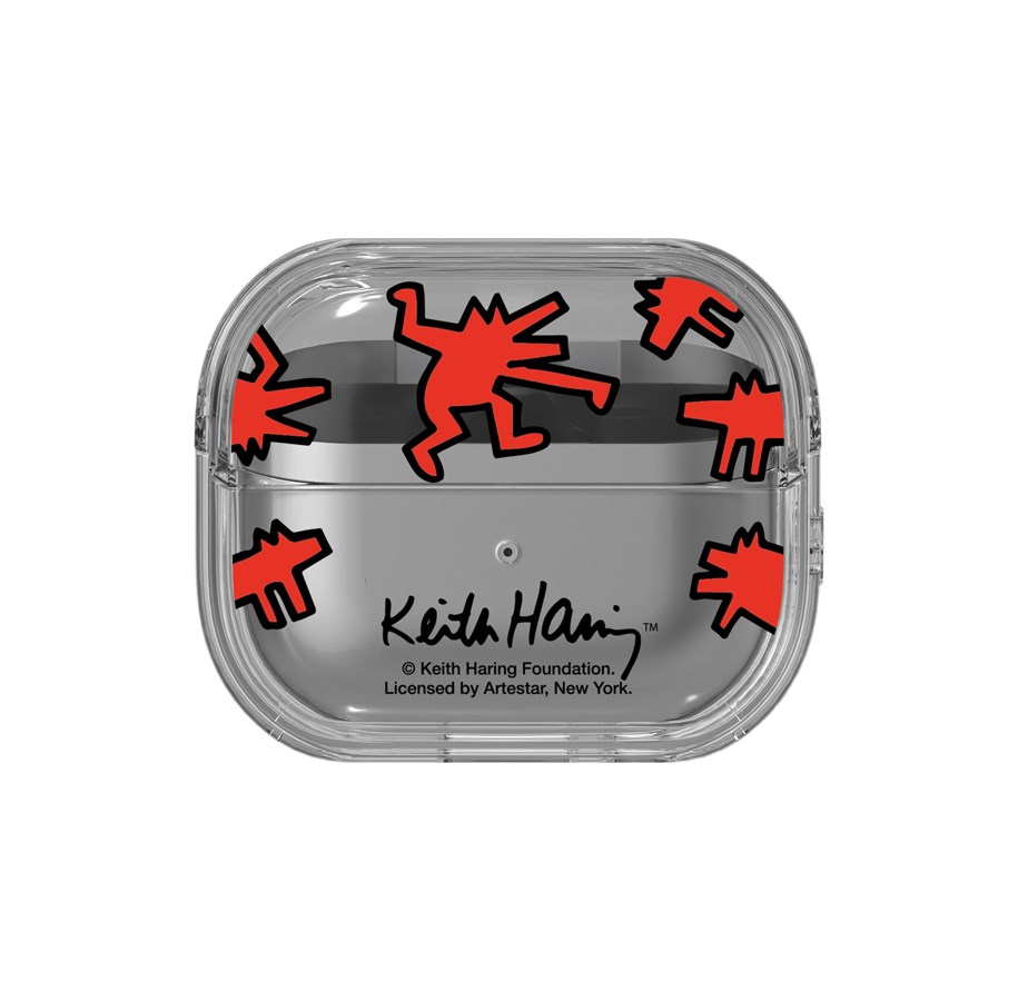 Mobil - Deksel og etui - Samsung Galaxy Buds3 / Buds3 Pro - Keith Haring Slickback Clear Case - Red - GP-FPR630SBARW