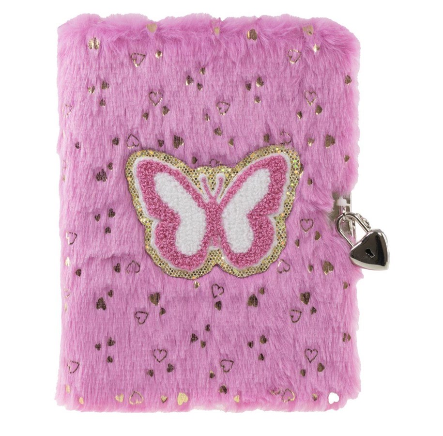 Blokker & Notisbøker - Tinka DIARY PLUSH ROSA SOMMERFUGL - 8-802166