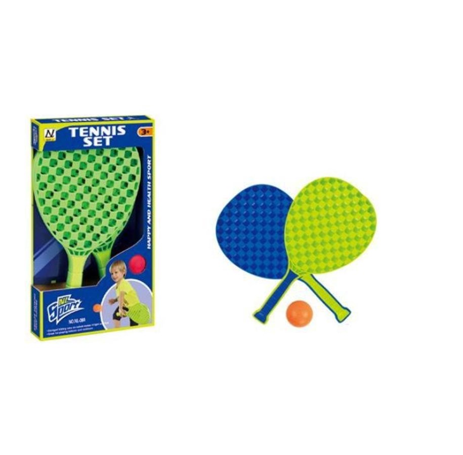 Hagespill - Strandtennis m/skumbold blå/grøn 35 cm +3 år - 13157