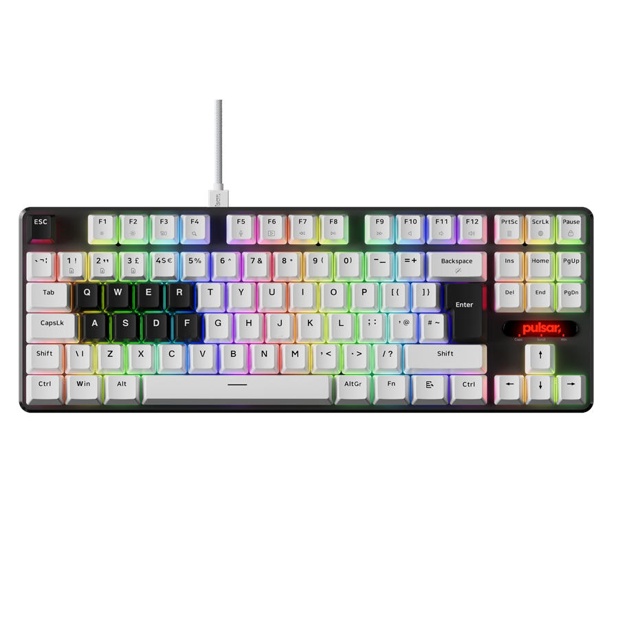 Tastatur - Pulsar PCMK 2 HE TKL (ISO) - Gamingtastatur - Uten numpad - Engelsk (Storbritannia) - Hvit - PCMK2HE821W
