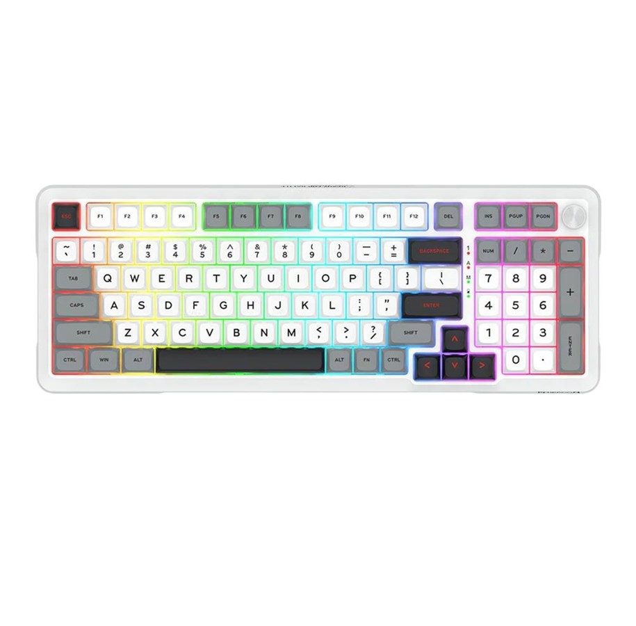 Tastatur - REDRAGON K688WGL-RGB-PRO Bragi Pro keyboard - Gamingtastatur - Engelsk (USA) - Hvit - K688WGL-RGB-PRO