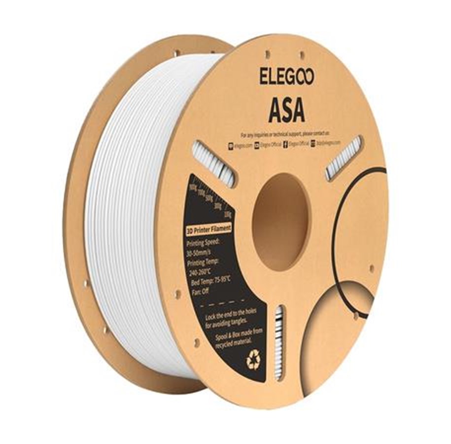 Filament/Resin - 3D-skriver - Elegoo ASA Filament - White - 50.203.0183