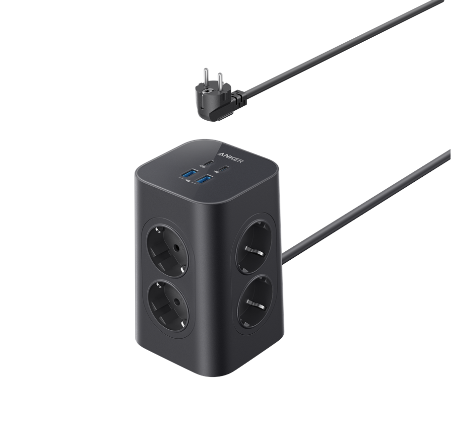 Mobil - Adaptere og ladere - Anker USB Power Strip 12-in-1 20W - Black - A9185311