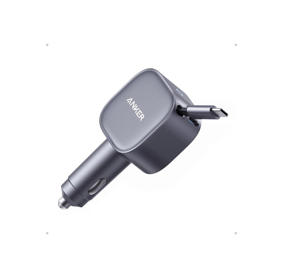 Mobil - Adaptere og ladere - Anker Nano Car Charger 75W USB-C Port Built-In Retractable Cable - A2738HA1